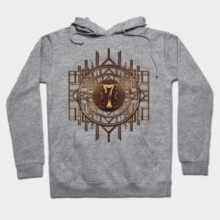 Stylish numbers in vintage art-deco style with golden cyphers Hoodie